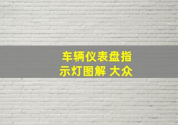 车辆仪表盘指示灯图解 大众